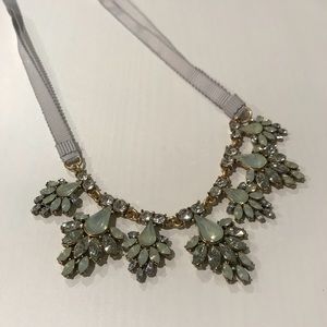 Gray and light blue statement necklace
